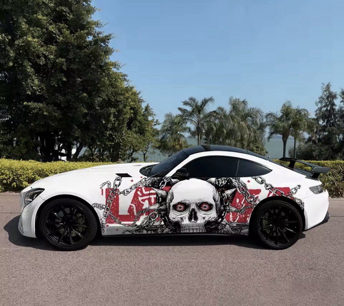 Skeleton Skull Car Decals Side Decal Both Side Vinyl Glossy