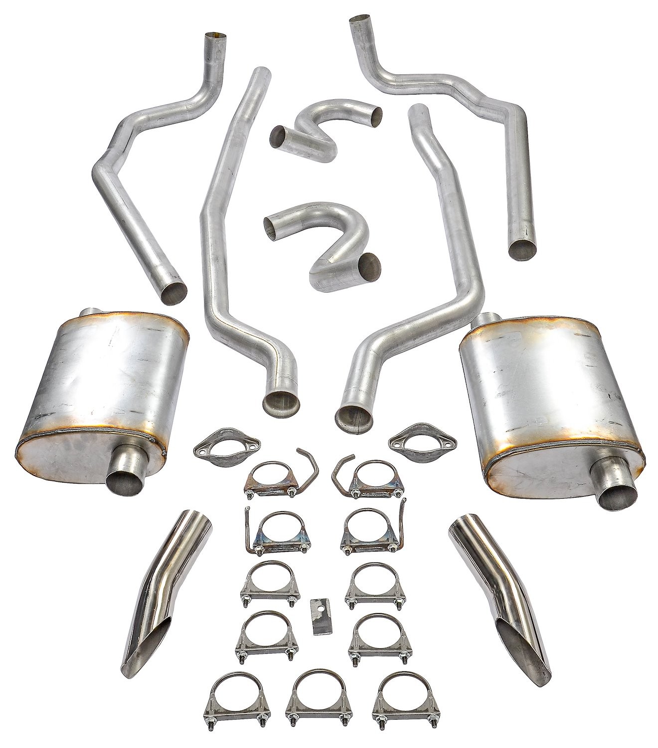 JEGS Cat-Back Exhaust System 2.500 in. Aluminized Welded Turbo Mufflers
