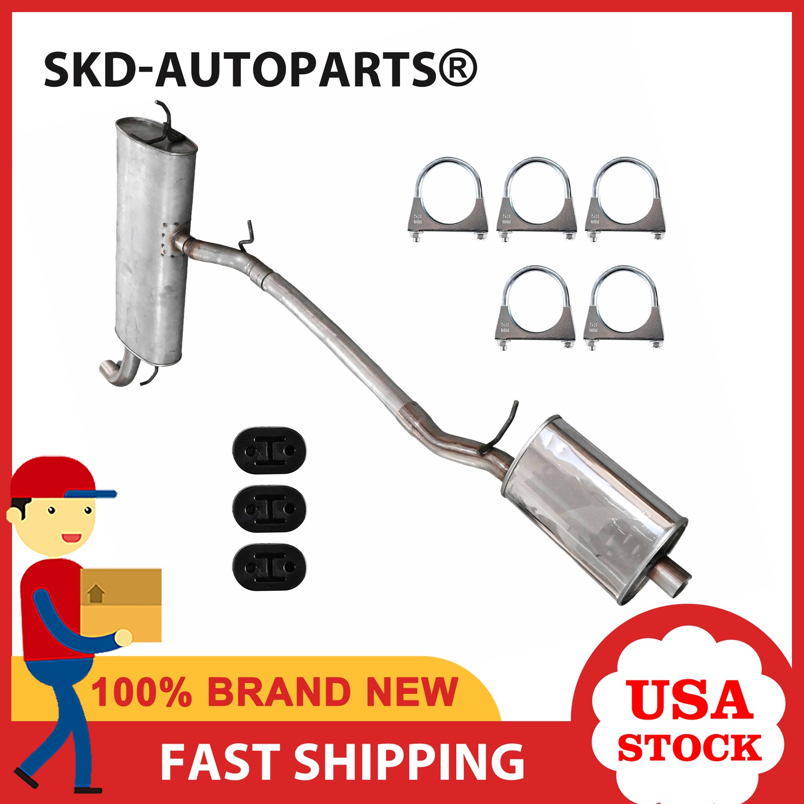Complete Muffler Exhaust System for GMC Equinox Terrain 2.4L 2010 2015 2016 2017