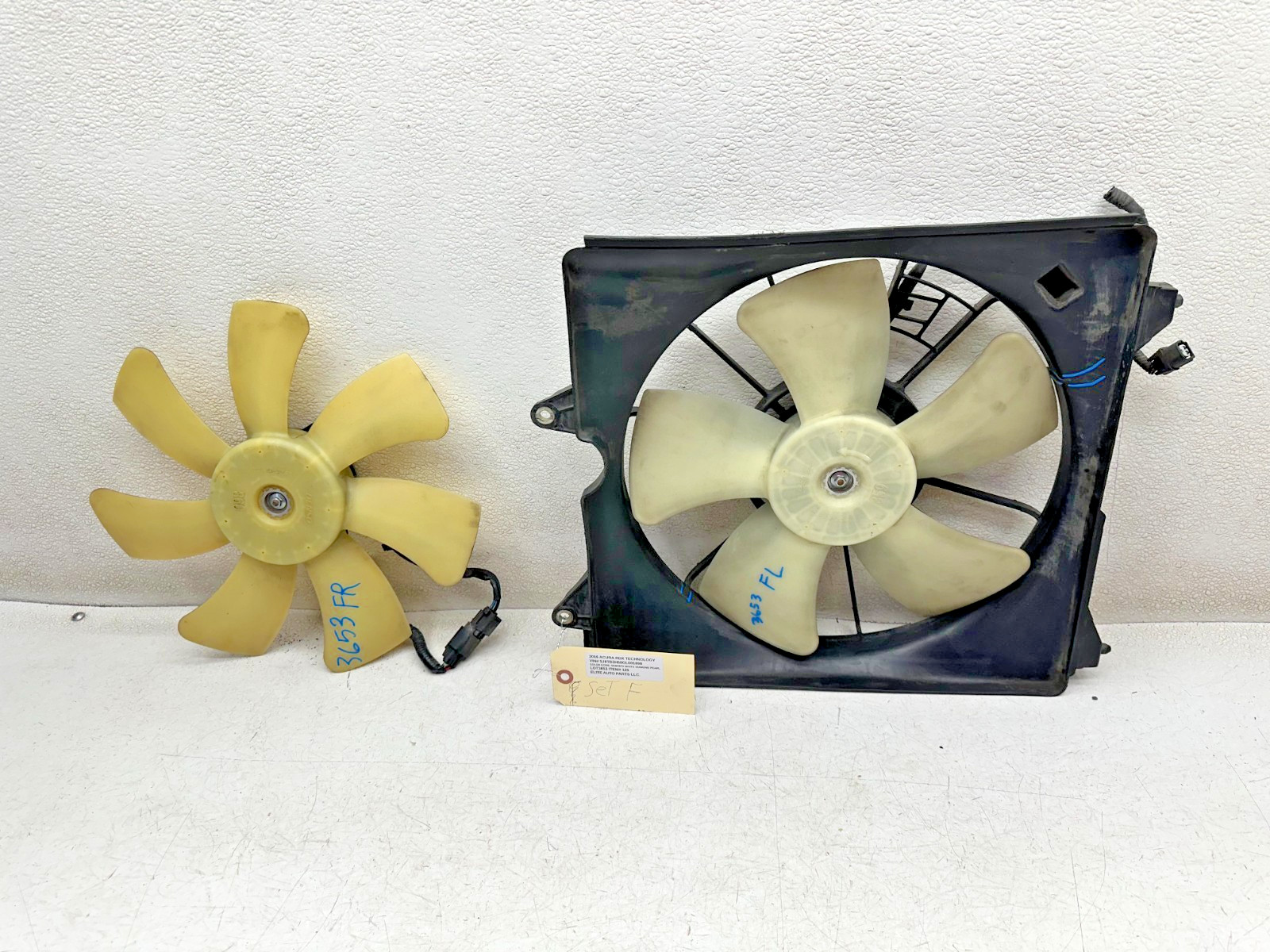 16-18 ACURA RDX 3.5L FRONT LEFT & RIGHT A/C RADIATOR COOLING FAN SET OEM LOT3653