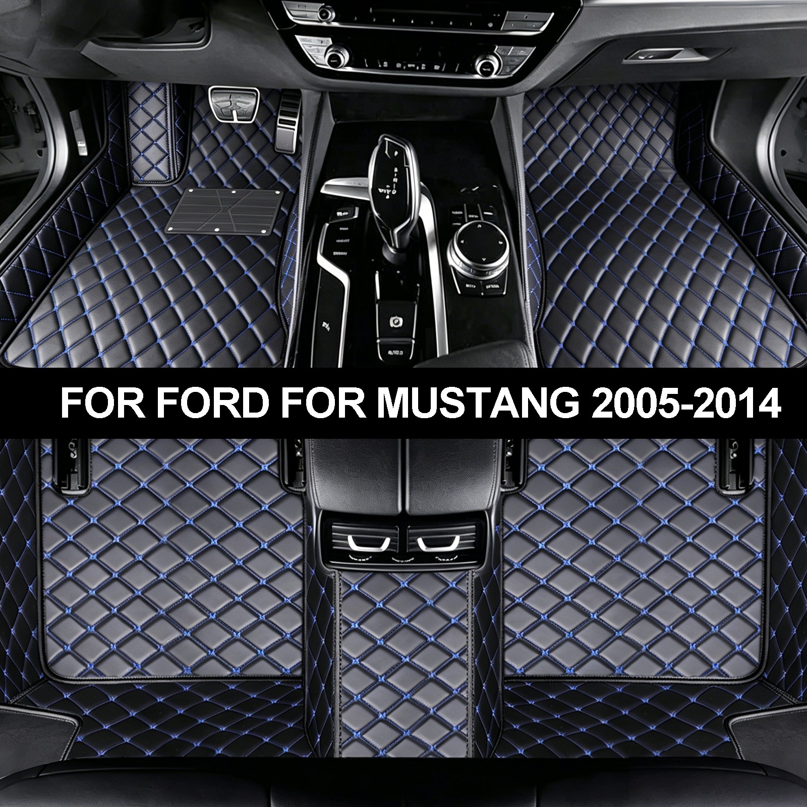 Luxury Car Floor Mat Custom Fit for Mustang 2005-2014 Waterproof Nappa Leather