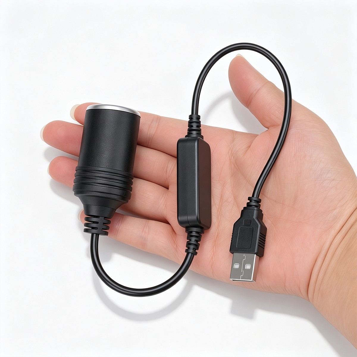 5V USB to 12V Car Cigarette Lighter Socket Adapter, Power Bank Converter