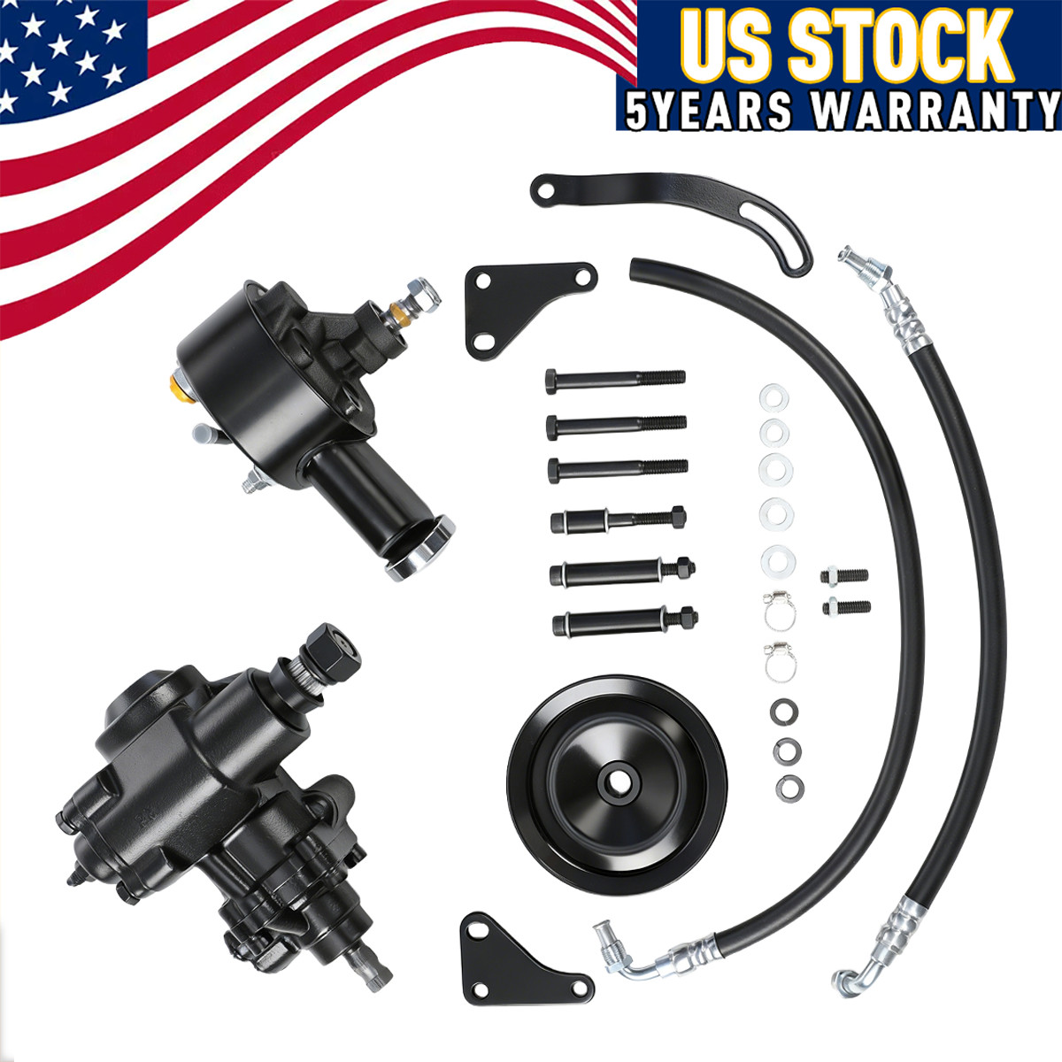 For 1958-64 Chevy Impala Bel Air Power Steering Gear Box Upgrade Conversion Kit