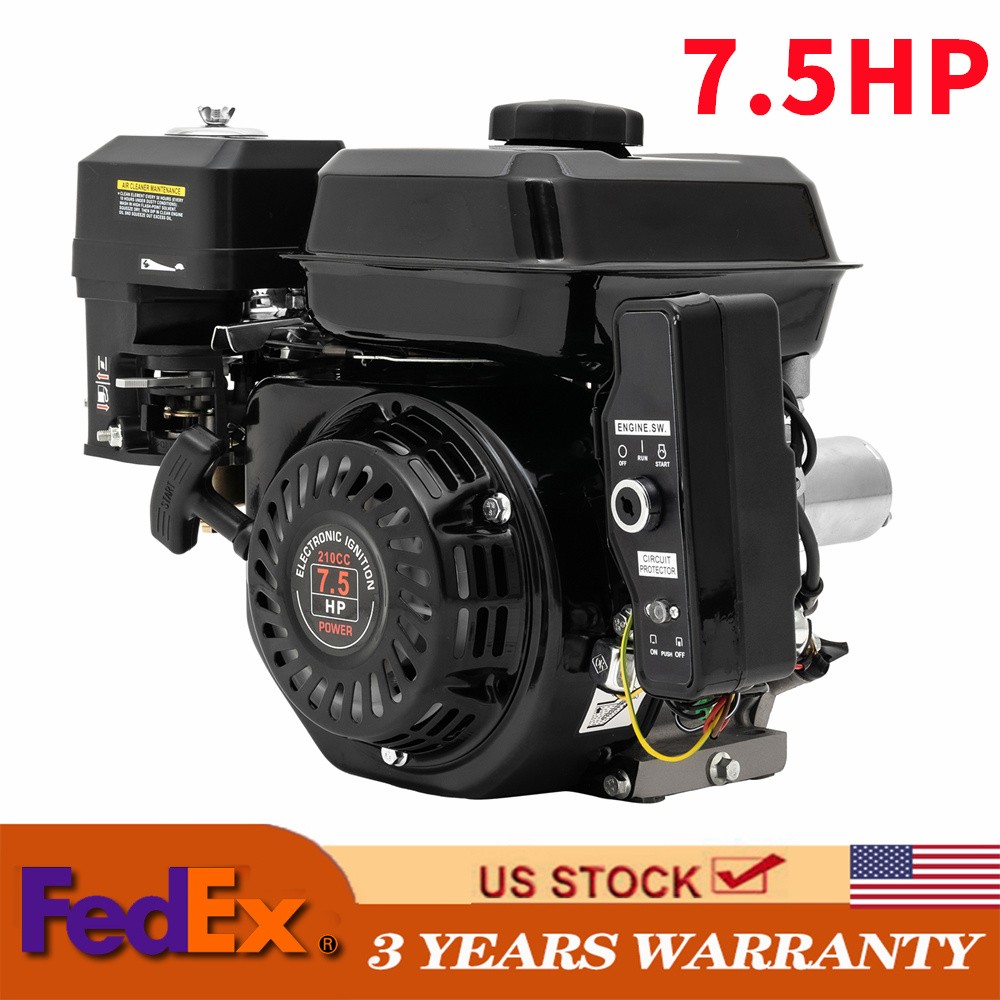 212CC 4 Stroke 7.5 HP Electric Start Horizontal Engine Go Kart Gas Engine Motor