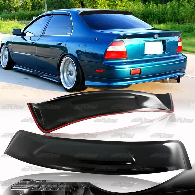 For 94-97 Honda Accord Sedan Black ABS Plastic Rear Roof Window Visor Spoiler