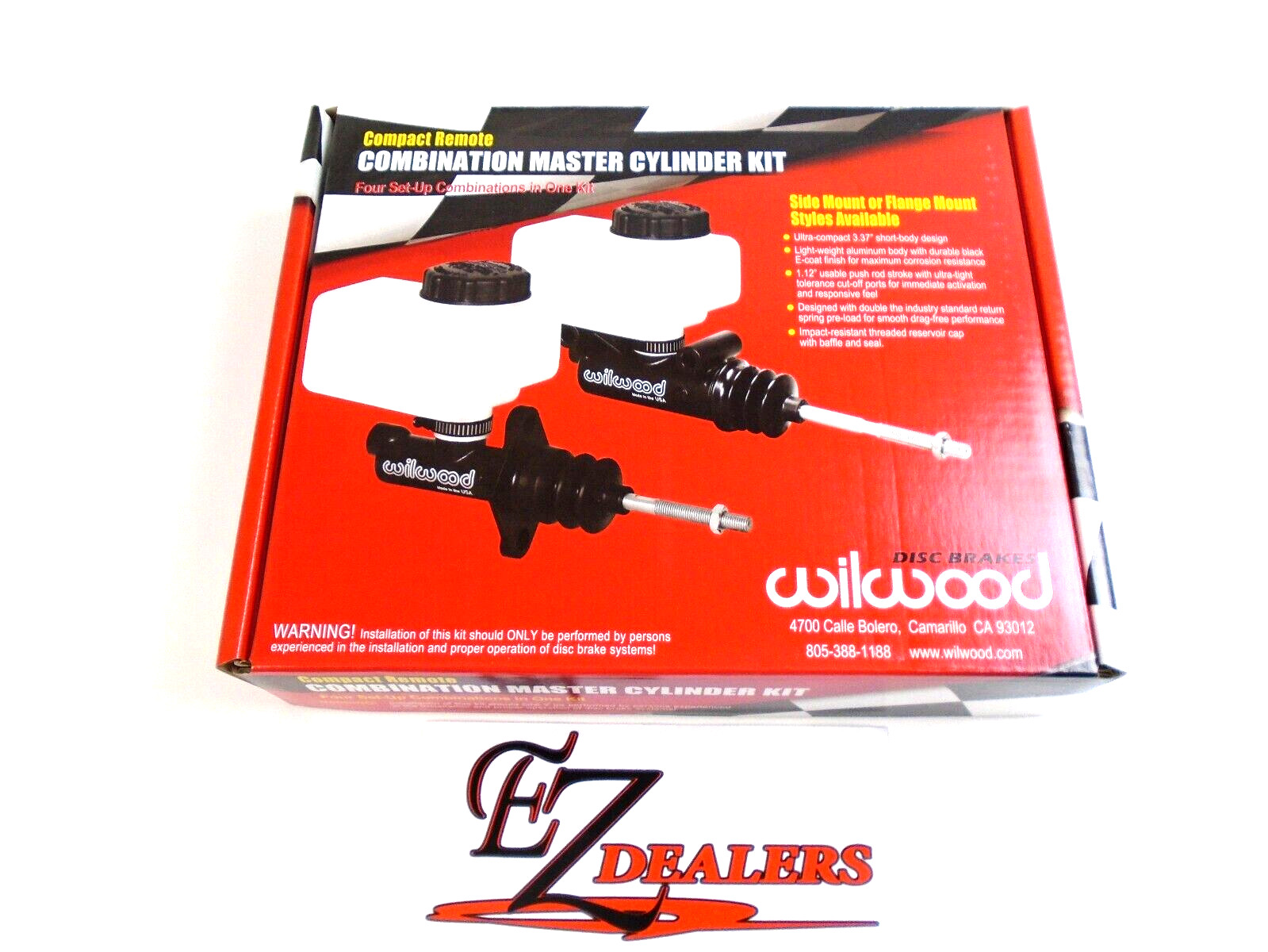 Wilwood 260-10374 Compact Master Cylinder Kit 7/8 Combination master Cylinder