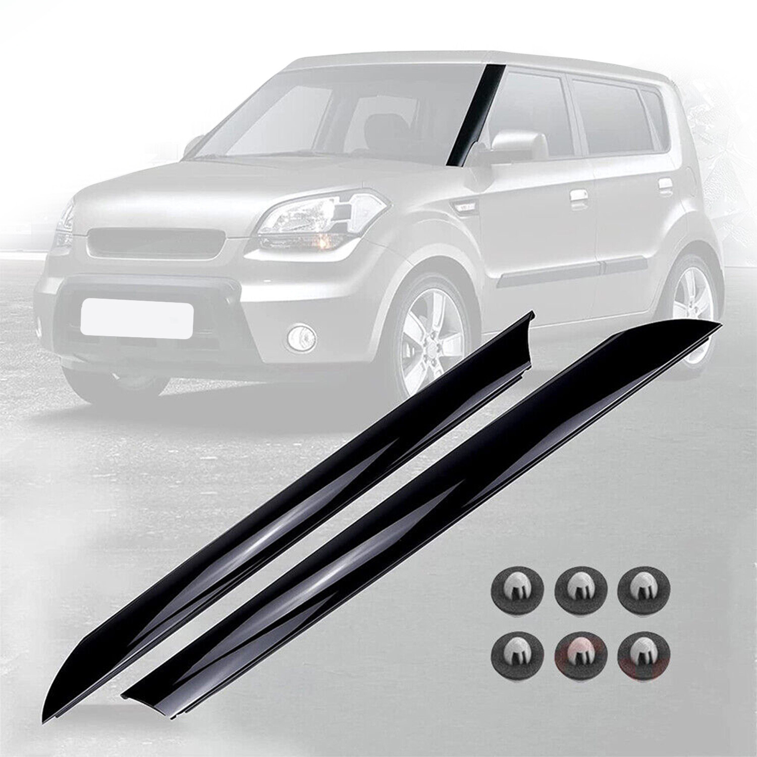 For 2009 2010-2013 KIA Soul Windshield Pillar Trim Exterior Molding Garnish Pair