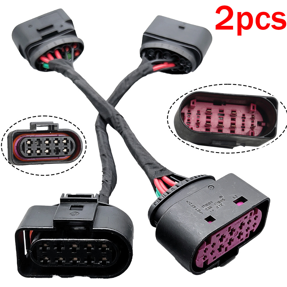 2Pcs 14 to 10 Pin Xenon HID Headlight Connector Adapters For VW Audi 1J0973737 2Pcs 14 to 10 Pin Xenon HID Headlight Connector Adapters For VW Audi 1J0973737