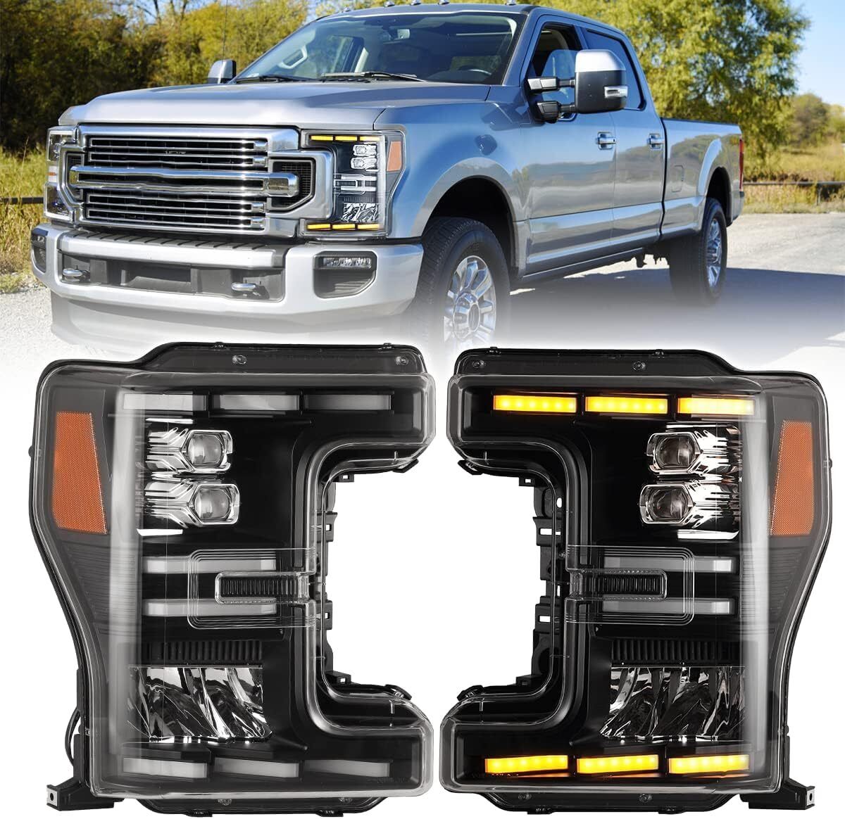LED Headlights For 2017-2019 Ford F250 F350 F450 F550 Super Duty w/Sequential