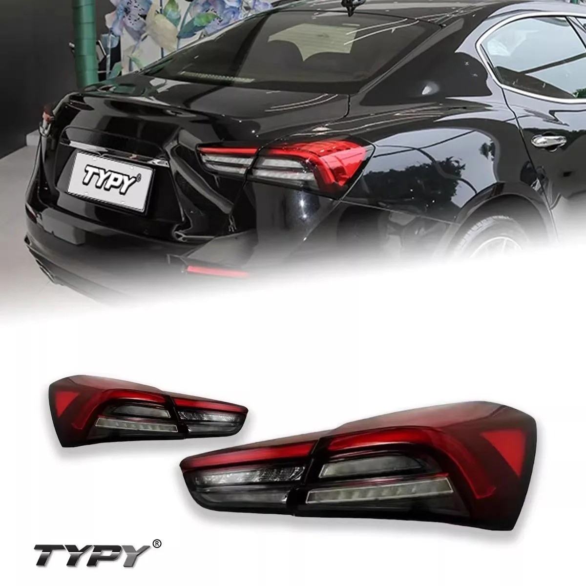 For Maserati Ghibli 2014-2022 Pair LED Rear Taillights Brake Light Reverse Light
