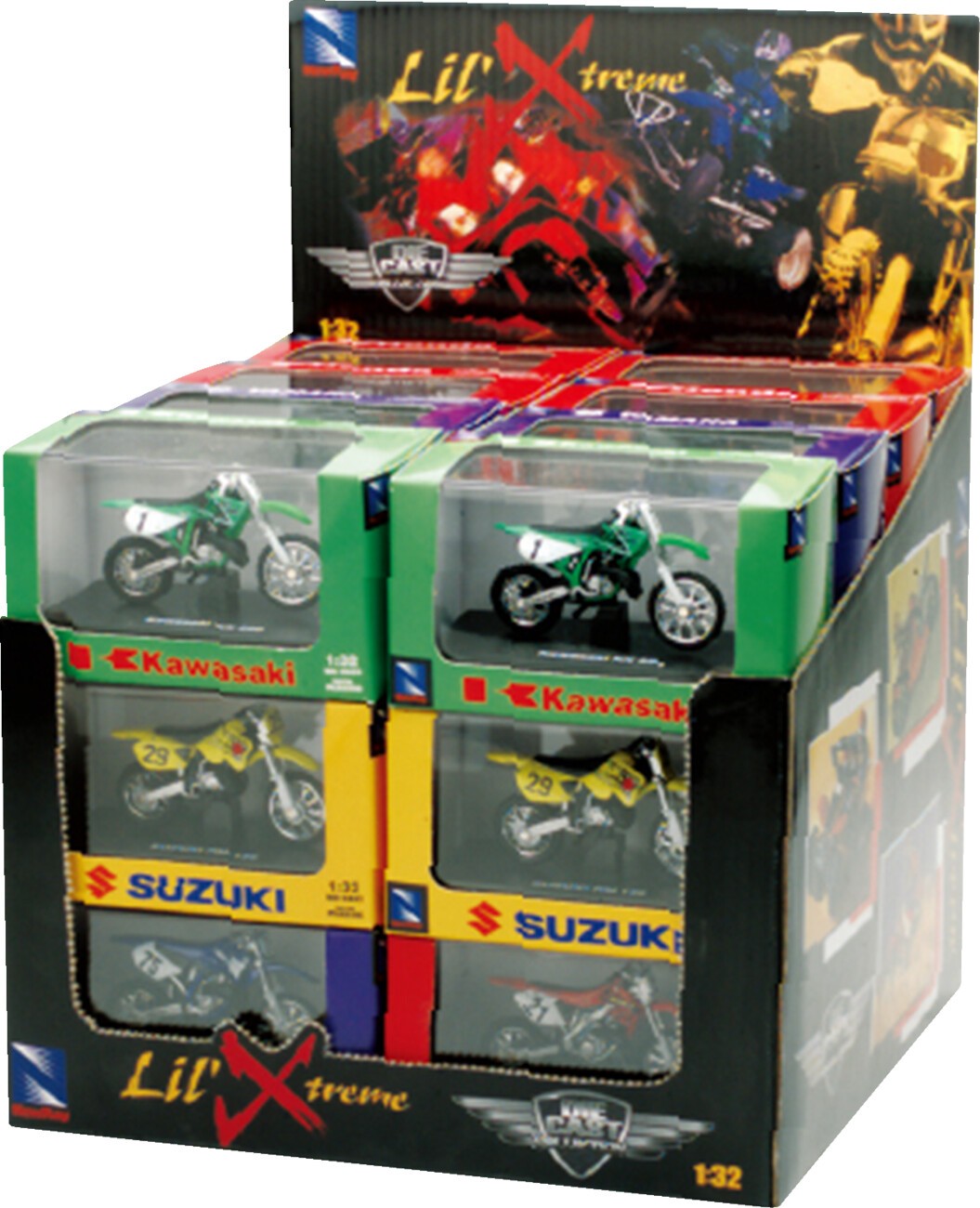 New Ray Toys 1:32 Scale ATV & Dirt Bike 24 Piece Assortment w/ Display Box