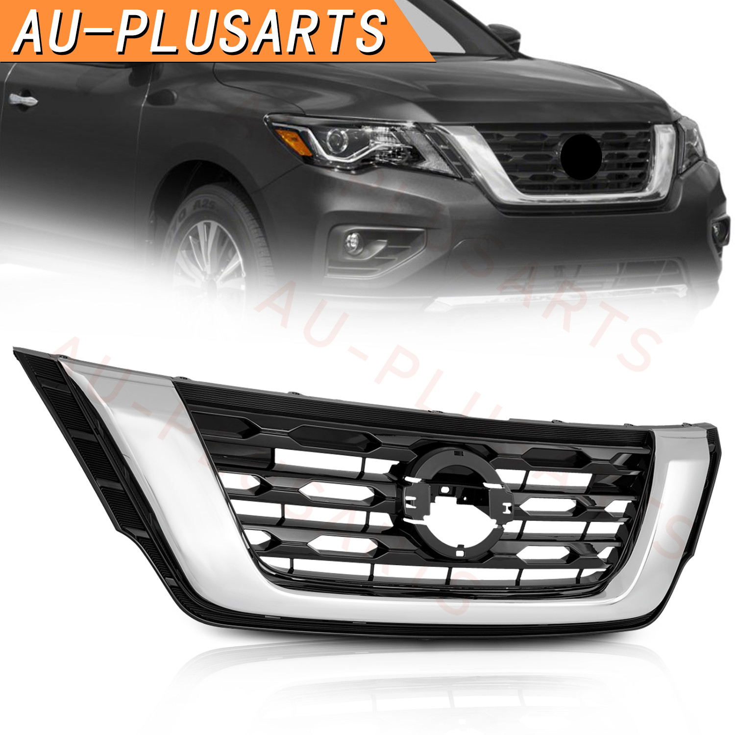 Fit 2017-2020 Nissan Pathfinder Front Bumper Grille Upper Grill Assembly Chrome Fit 2017-2020 Nissan Pathfinder Front Bumper Grille Upper Grill Assembly Chrome