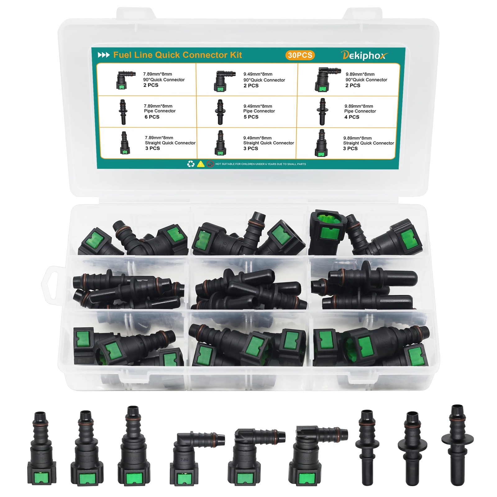 30pcs Assorted Fuel Line Quick Connector Set, Fuel Line Repair Kit Hose Release