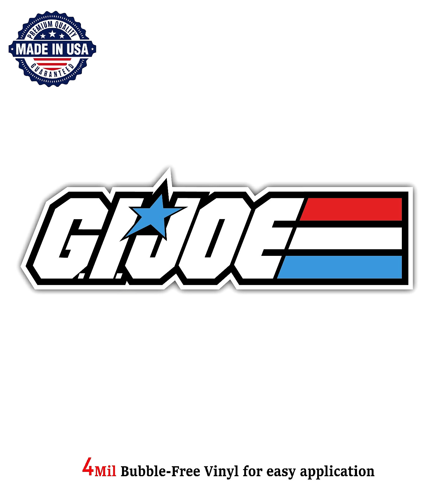 G.I. JOE VINYL DECAL STICKER CAR TRUCK WINDOW BUMPER GARAGE 4MIL BUBBLE FREE