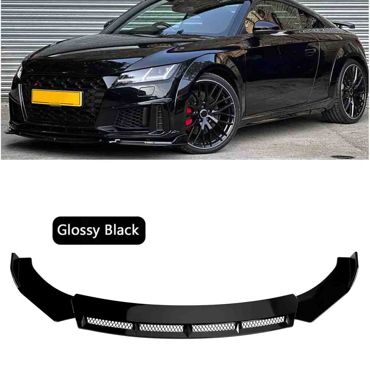 Front Bumper Lip Chin Splitter Spoiler Glossy Black For Audi TTS Quattro Coupe