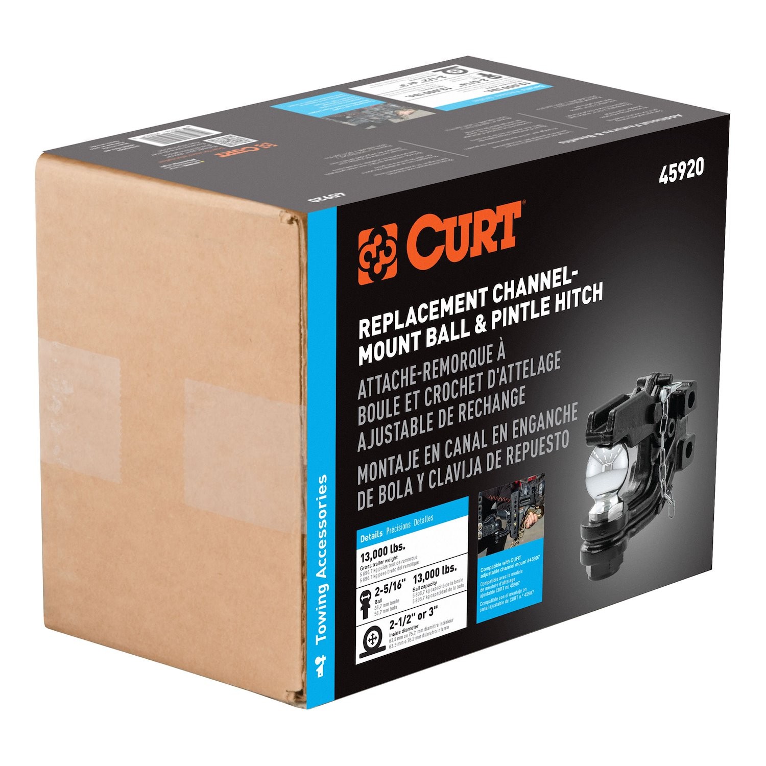 Curt Replacement Channel-Mount Ball & Pintle Combination