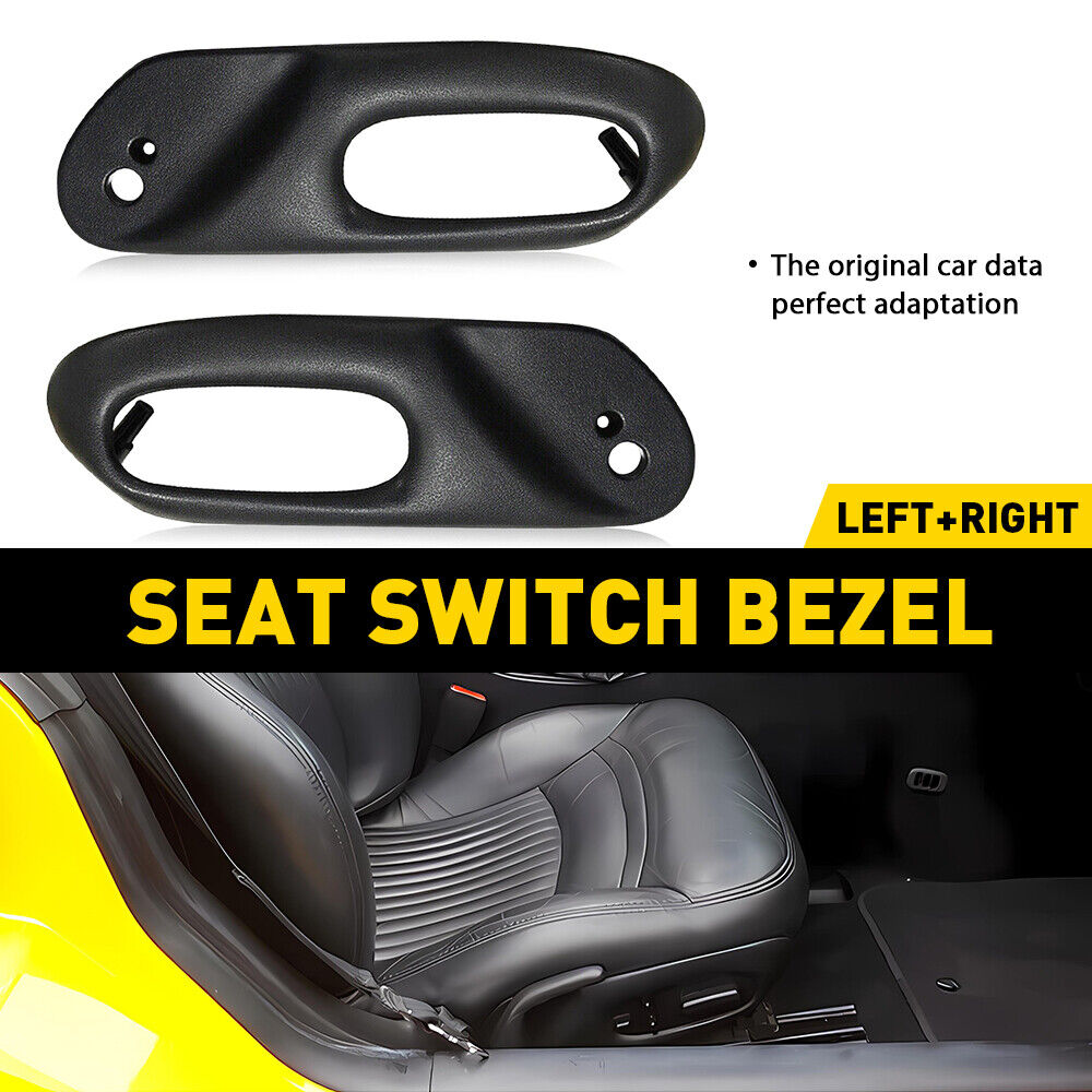 2X Front Seat Left+Right Switch Bezel Black For 1997-2004 Chevrolet Corvette C5