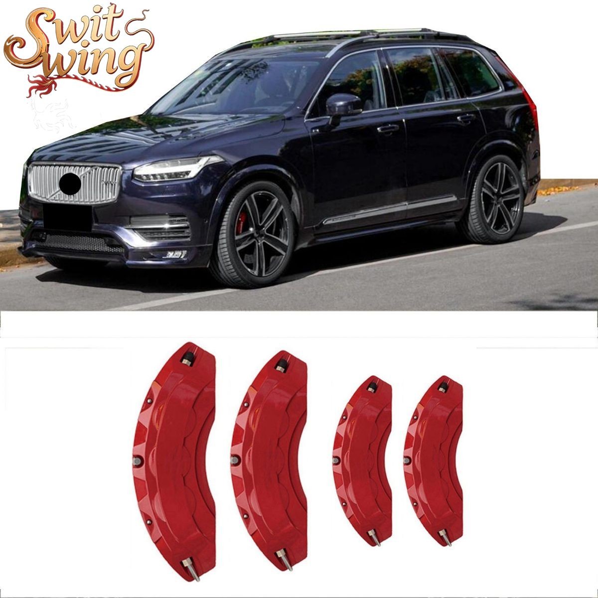 4pcs Customized Aluminum Car Brake Caliper Covers for VOLVO XC90 Accessories