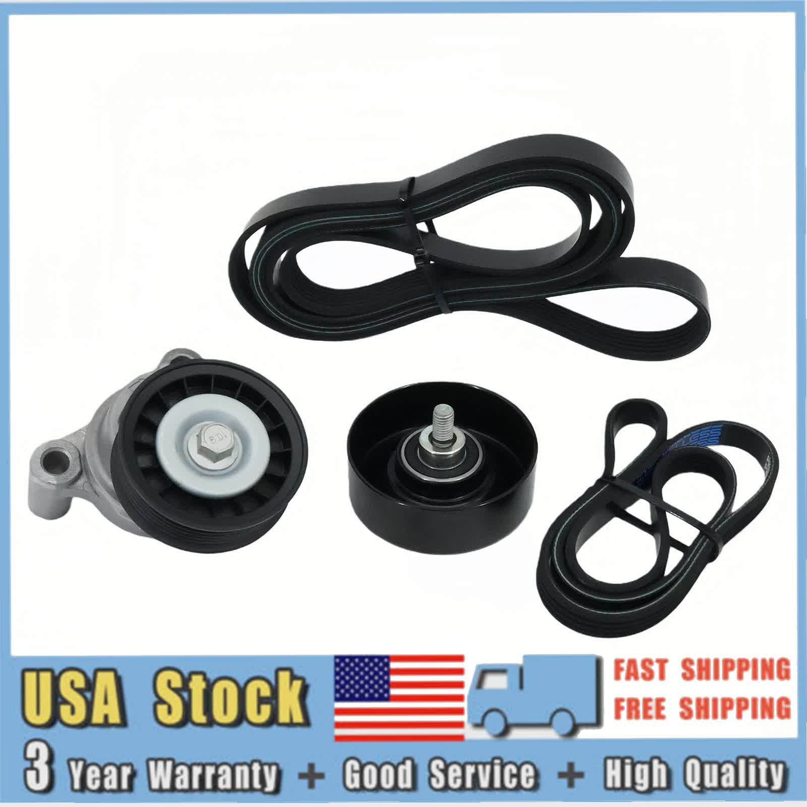 Serpentine Belt Tensioner Pulley Kit Fit 2009-14 Chevrolet Silverado GMC Sierra