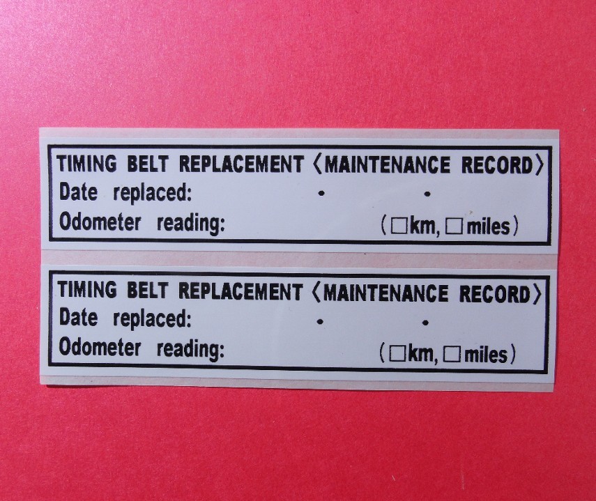 (Qty 3) TIMING BELT STICKERS REPLACEMENT LABEL NON-OEM TOYOTA LEXUS HONDA  ACURA