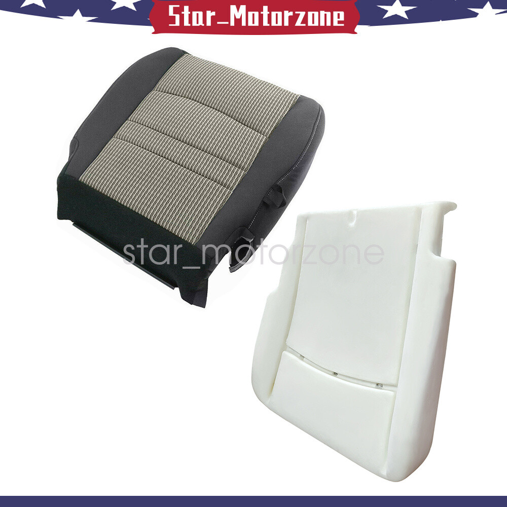 For 2009-12 Dodge Ram 1500 SLT Driver Bottom Gray Cloth GraySeat Cover+Foam Pad