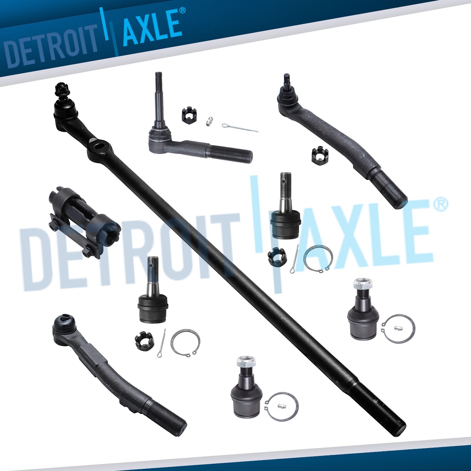 4WD 9pc Front Ball Joint Tie Rod Drag Link Kit for Ford F-250 F-350 Super Duty