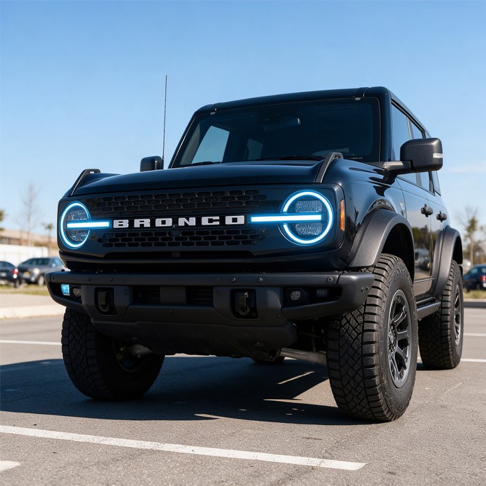 For 2021-2024 Ford Bronco LED RGB Sequential Lamps Headlights Start-Up Animation For 2021-2024 Ford Bronco LED RGB Sequential Lamps Headlights Start-Up Animation