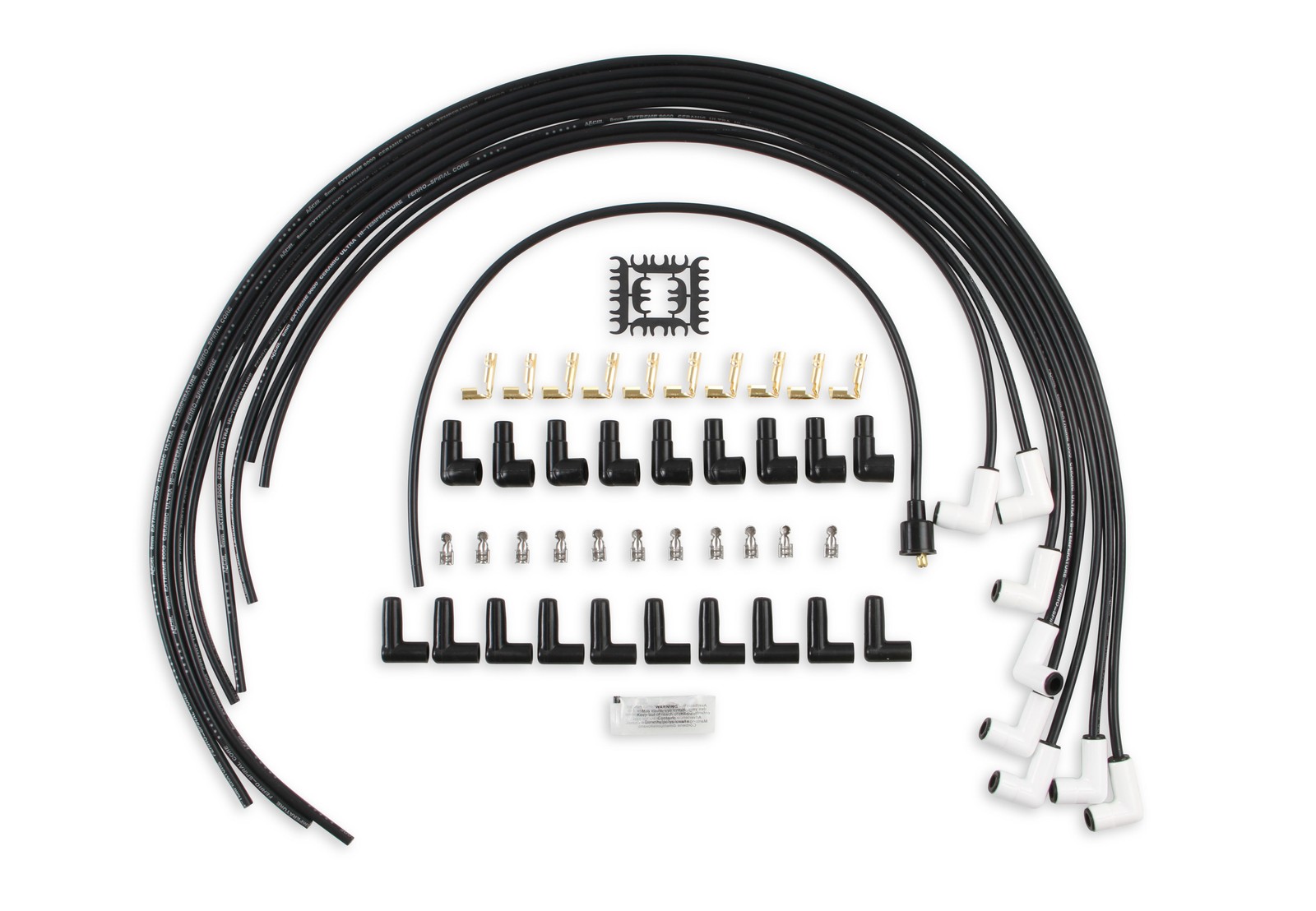 9001C Spark Plug Wire Set - Universal - 90 Deg White Ceramic Boots