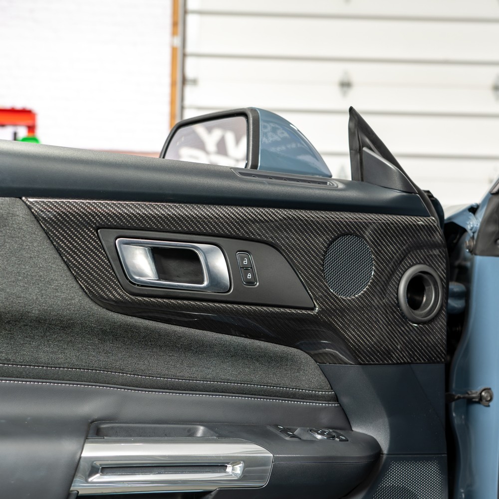 ACCELATEC Real Dry Pair Carbon Fiber Door Panel Speaker Trim Mustang 24-26 ACCELATEC Real Dry Pair Carbon Fiber Door Panel Speaker Trim Mustang 24-26