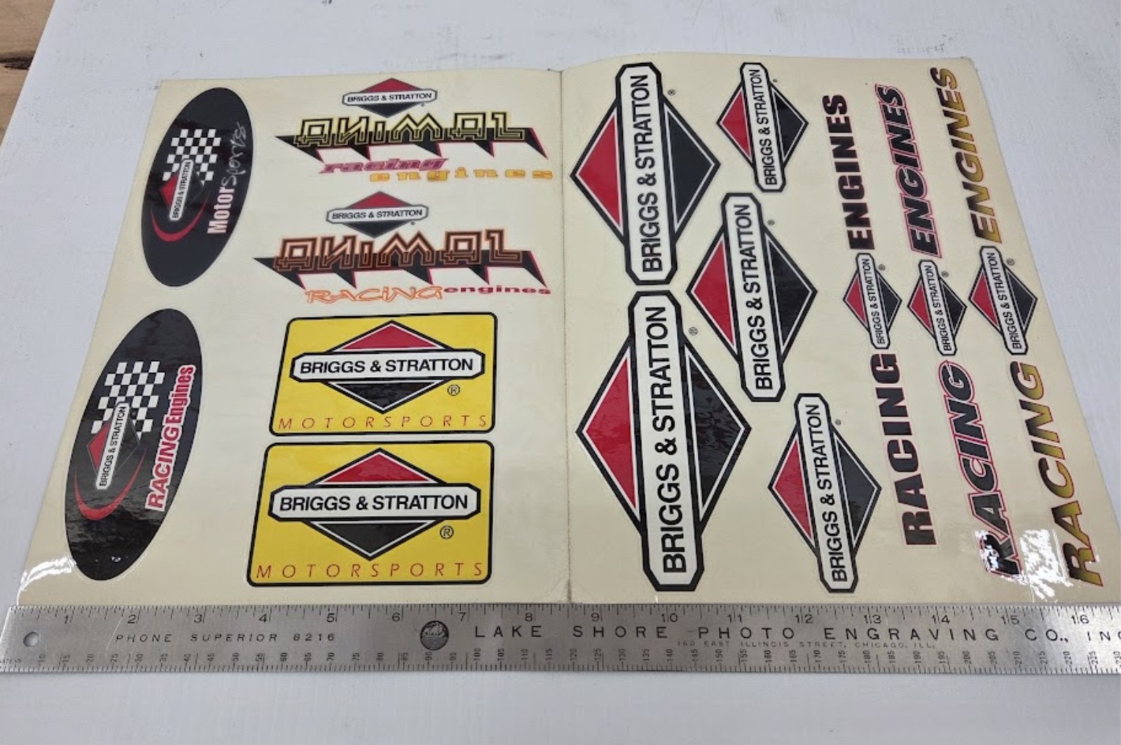 Briggs & Stratton Motorsports  Animal racing decals Gokart Gocart new old stock