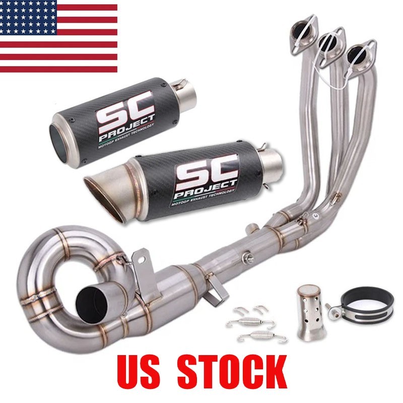 675SR Black Muffler for CF-Moto 675SS 675NK 2024-2026 Full Exhaust System Header