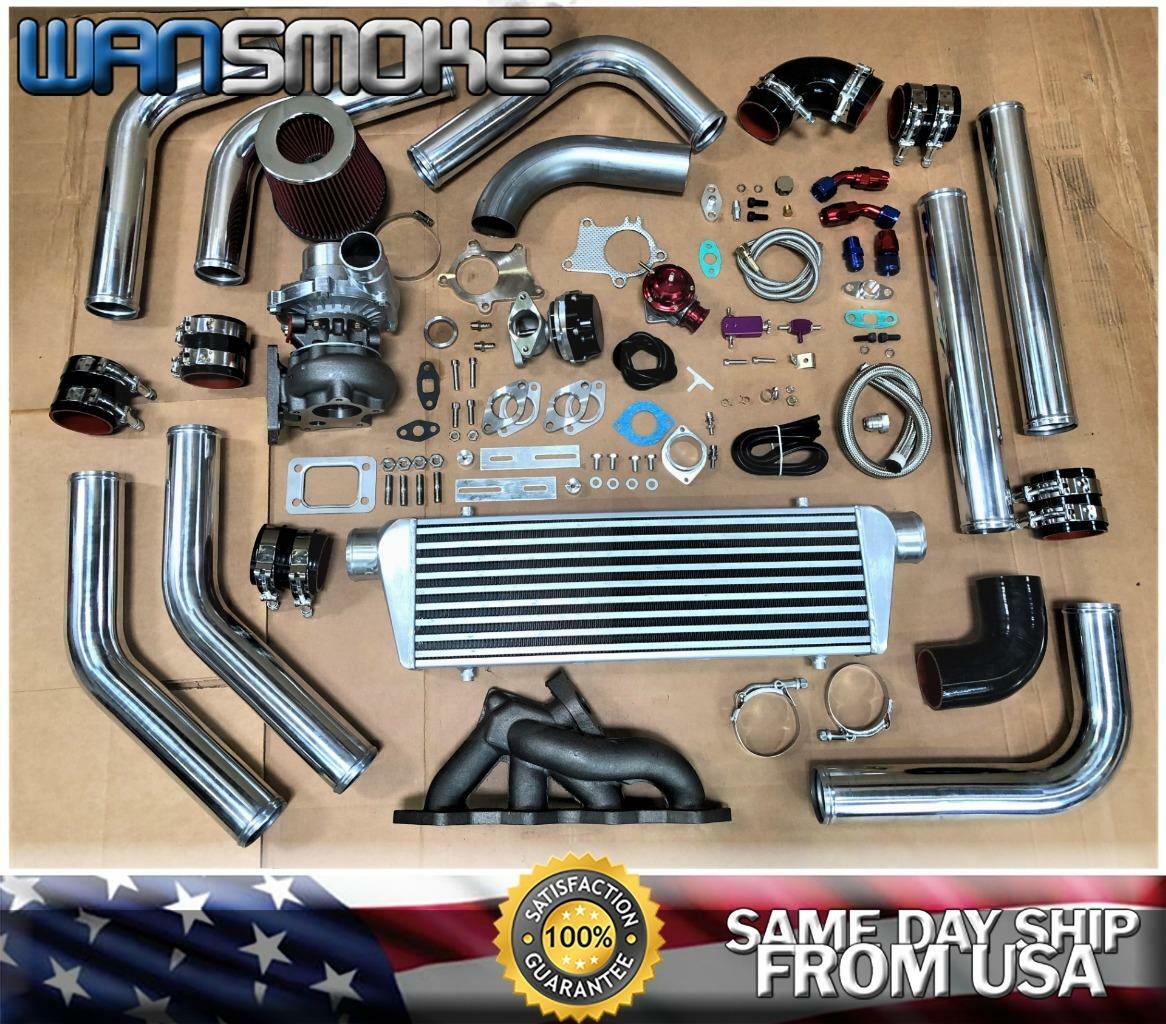 Eclipse Spyder GS RS Galant 4G64 2.4L T3T4 .63 Turbo Kit Manifold Intercooler CH Eclipse Spyder GS RS Galant 4G64 2.4L T3T4 .63 Turbo Kit Manifold Intercooler CH