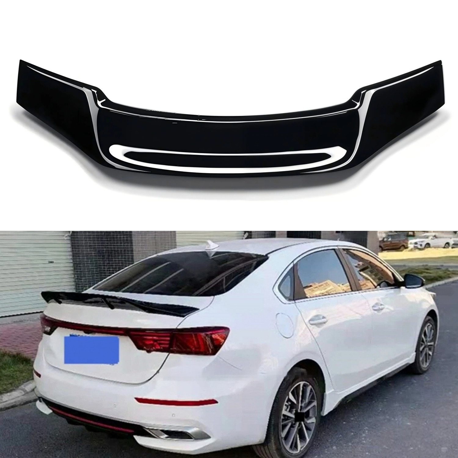 For 2019-2023 Kia Forte K3 Glossy Black Duckbill Rear Trunk Lip Spoiler Wing ABS