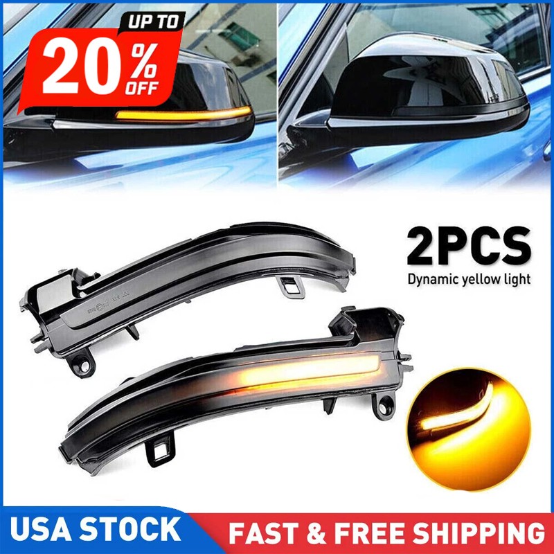 Smoked Dynamic LED Side Mirror Turn Signal Lights 2x For BMW F20 F30 F31 F35 F80