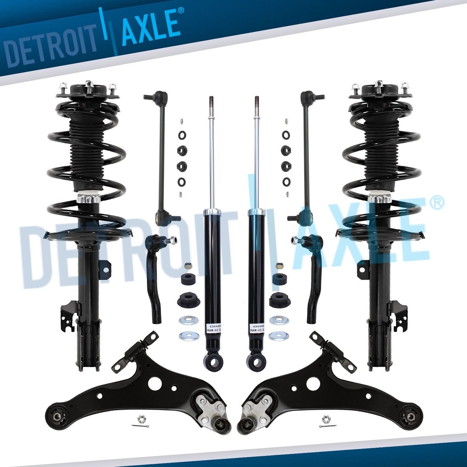 Front Struts & Spring Lower Control Arms Rear Shocks for 2011-2014 Toyota Sienna