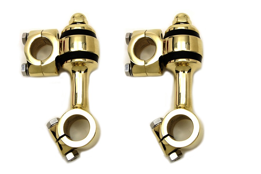 Polished Brass Flanders Riser Set for Harley-Davidson