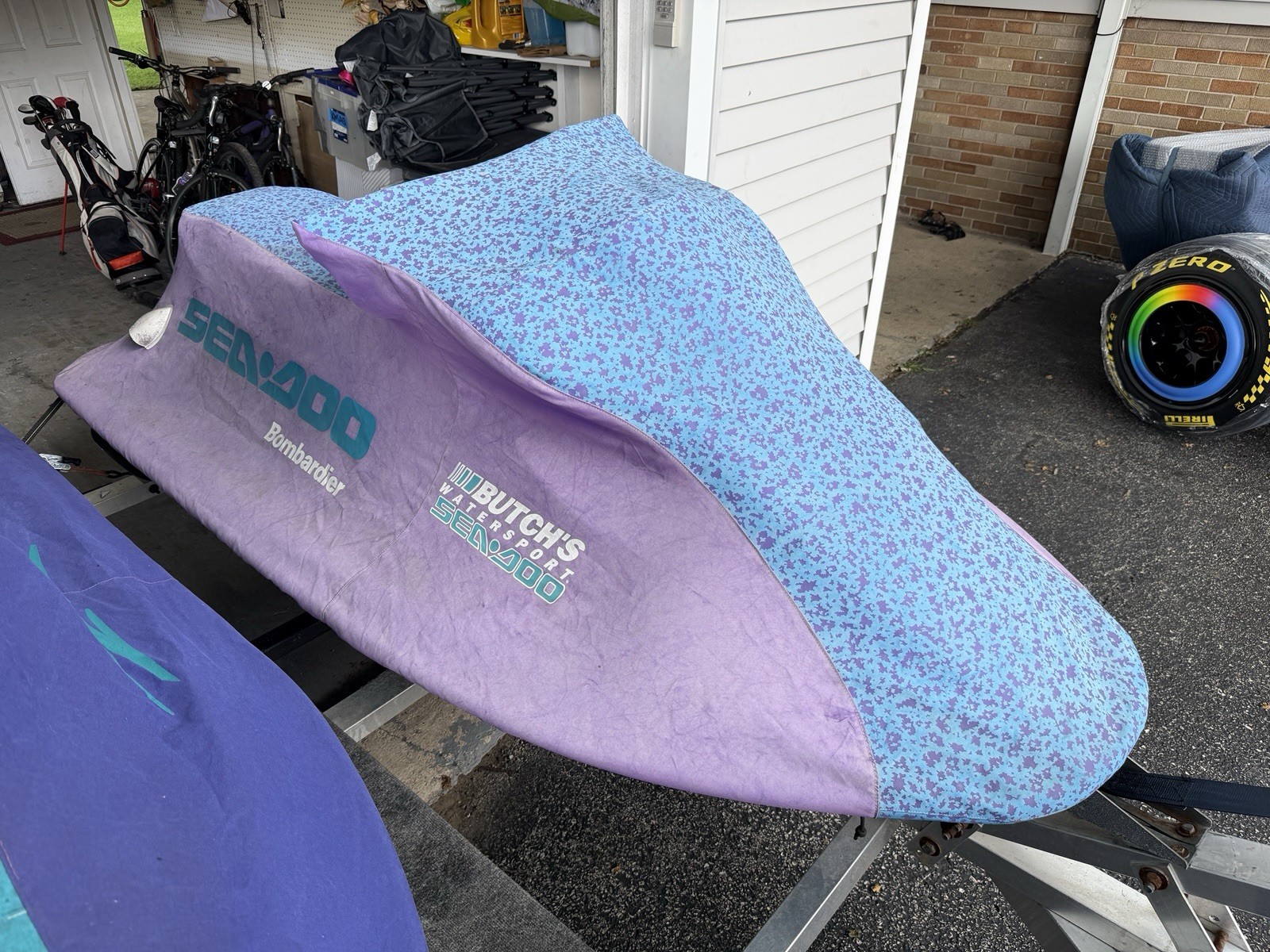 Rare Vintage 90s Sea-Doo OEM Cover Bombardier Butch's Watersports Floral Purple
