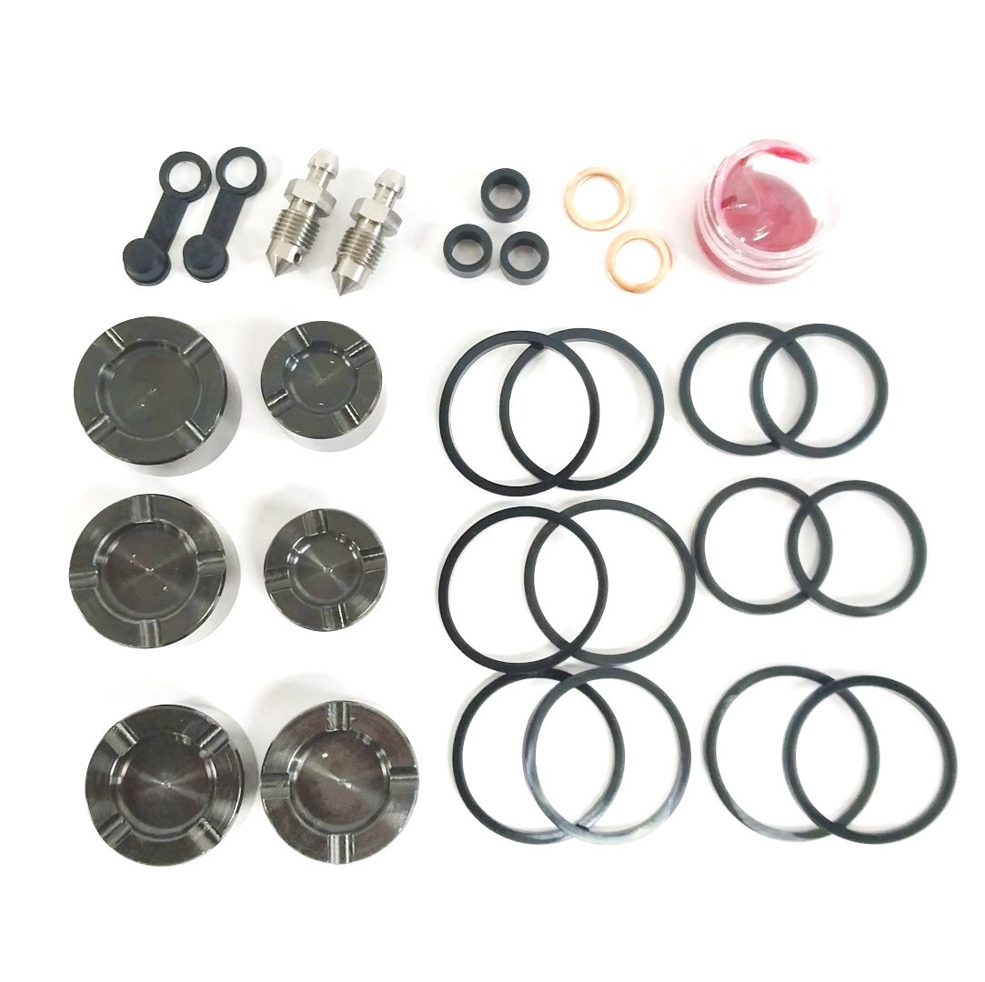 Front Brake Caliper Kit for Harley-Davidson Trikes 14-18 4 Large 2 Small Pistons