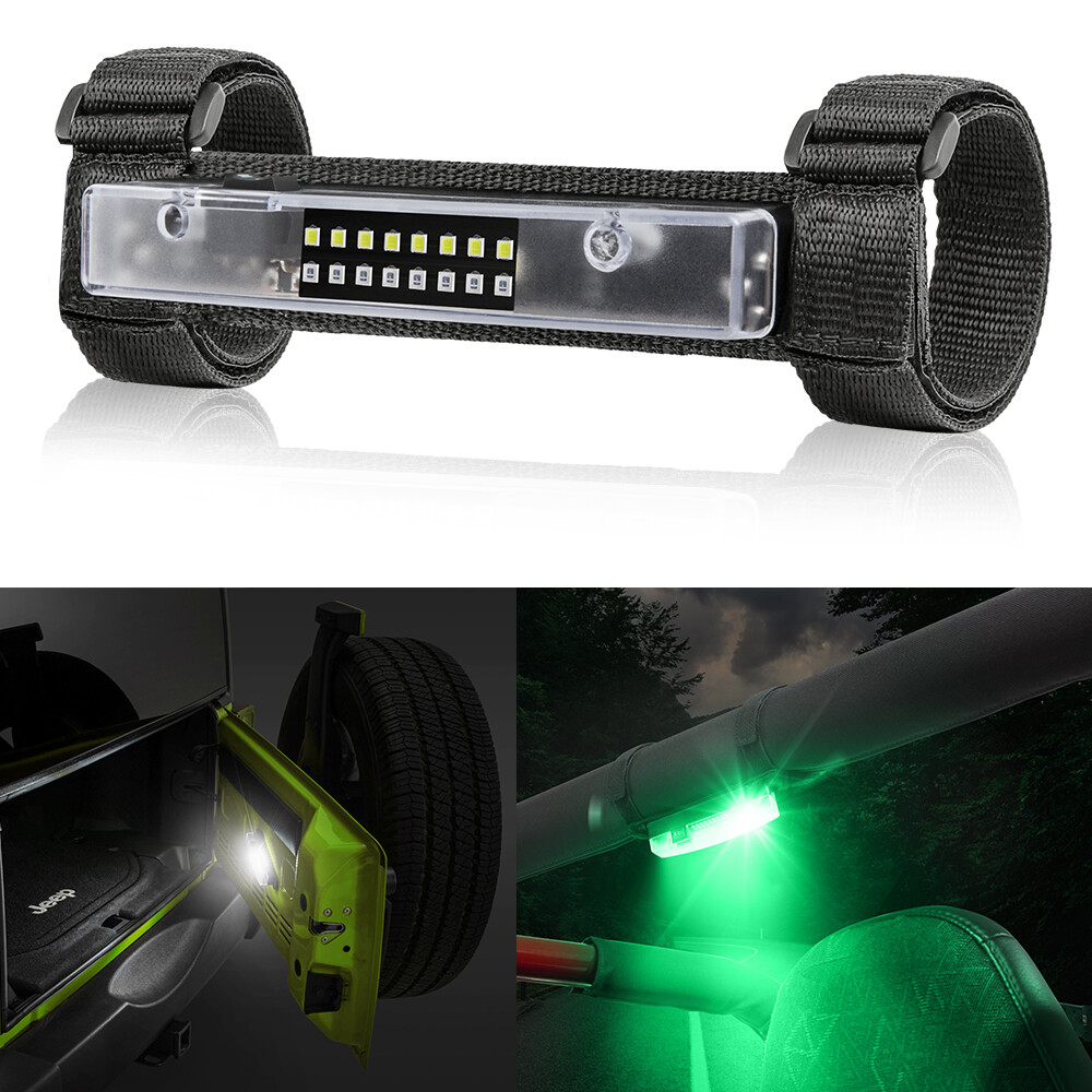 UTV LED Interior Dome Light Green White For Polaris RZR XP 4 1000 RollBar Mount