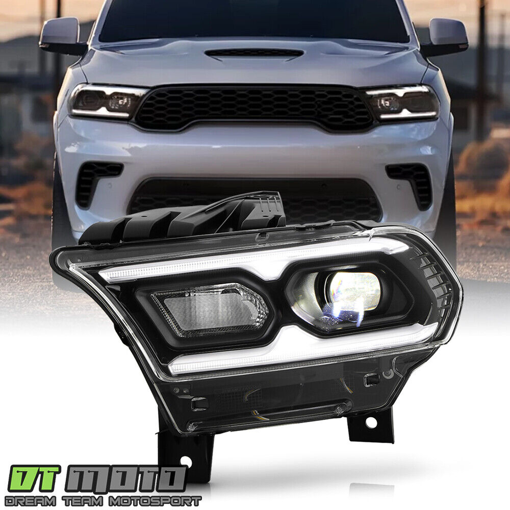 For 2021-2024 Dodge Durango Black w/Halogen Turn Signal LED Headlight - Driver