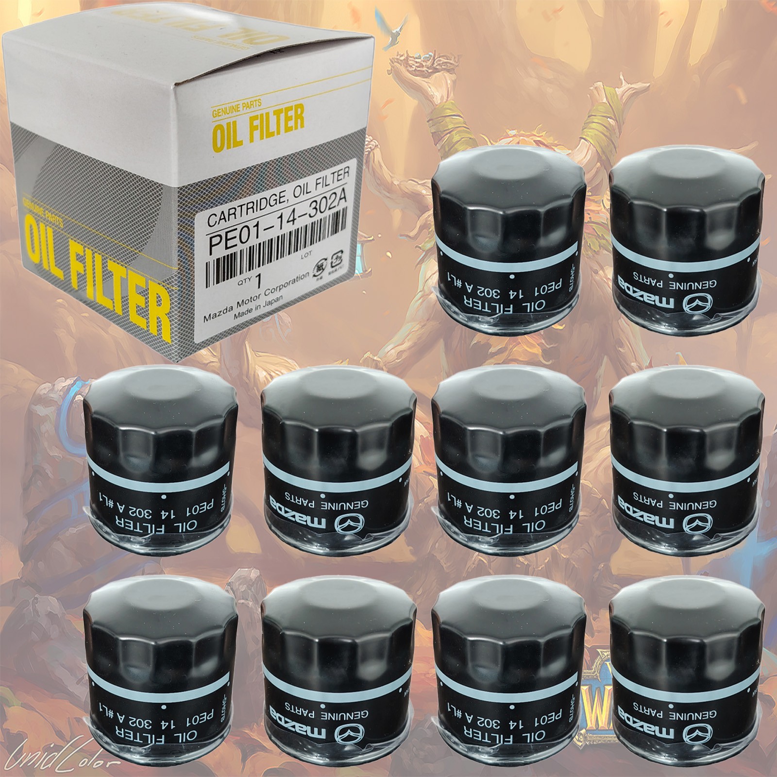 10x OEM Oil Filter Genuine PE01-14-302B/302A For Mazda Cartridge Fast Shipping