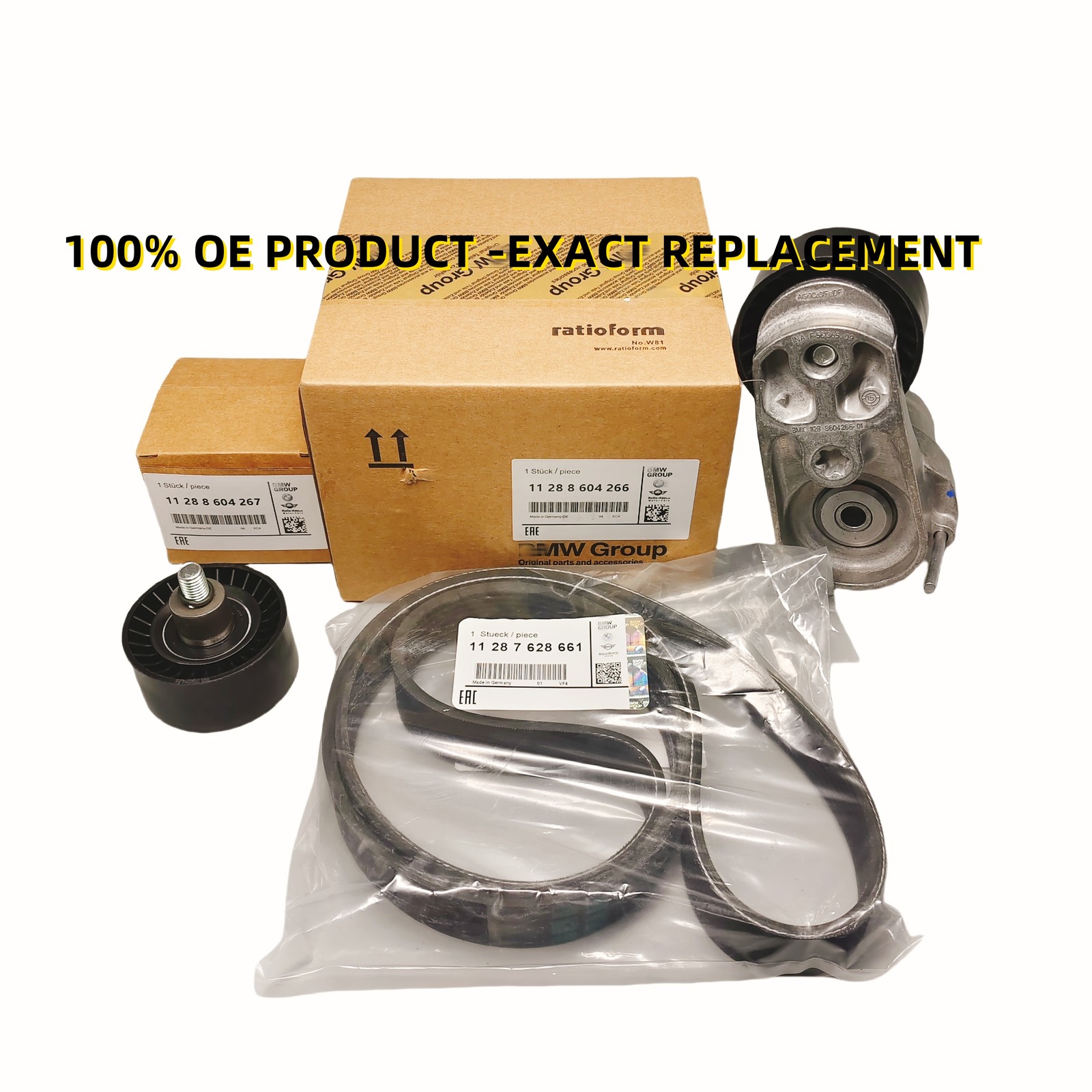 NEW For BMW X5 L6 3.0L 2013-2018 Drive Belt Tensioner Pulley Kit