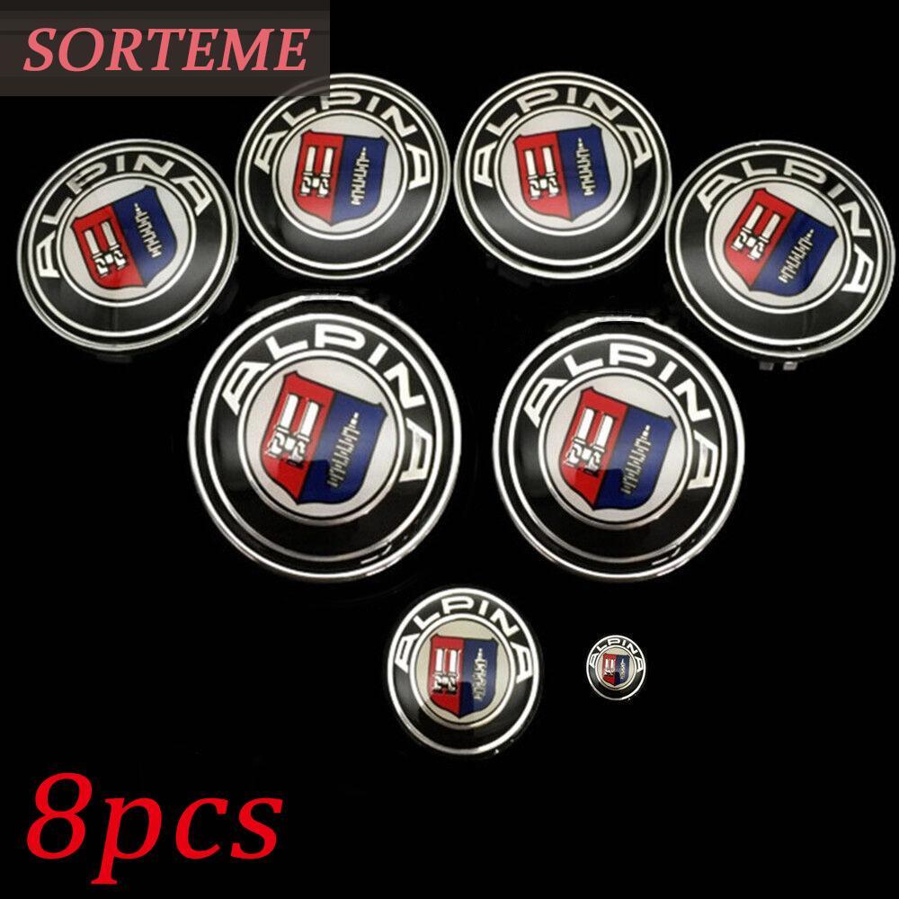 8pcs/SET Front & Trunk Badge Steering Wheel Center Cap Key Emblem for ALPINA B7