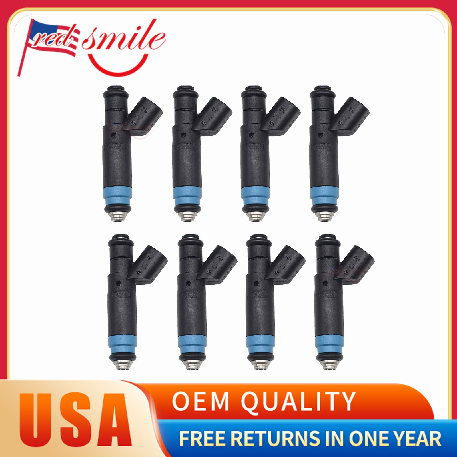 8 x 80lb 840cc Fuel Injectors For Siemens FI114991 (Long Style) EV6 / USCAR USA