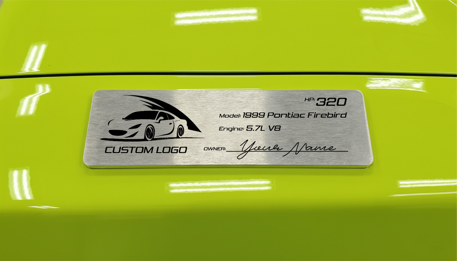 Custom Engraved Dash Plaque Custom for Any Car / Truck Personalized Info 1X4 IN