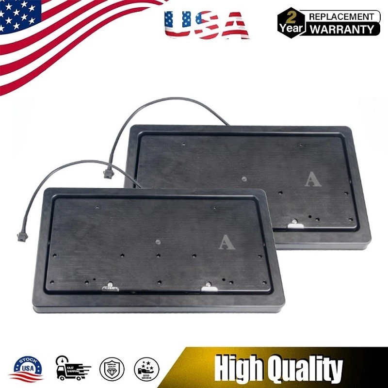 2PCS Car Front+Rear Plate Frame Holder Wireless Remote US Standard For Car Shows