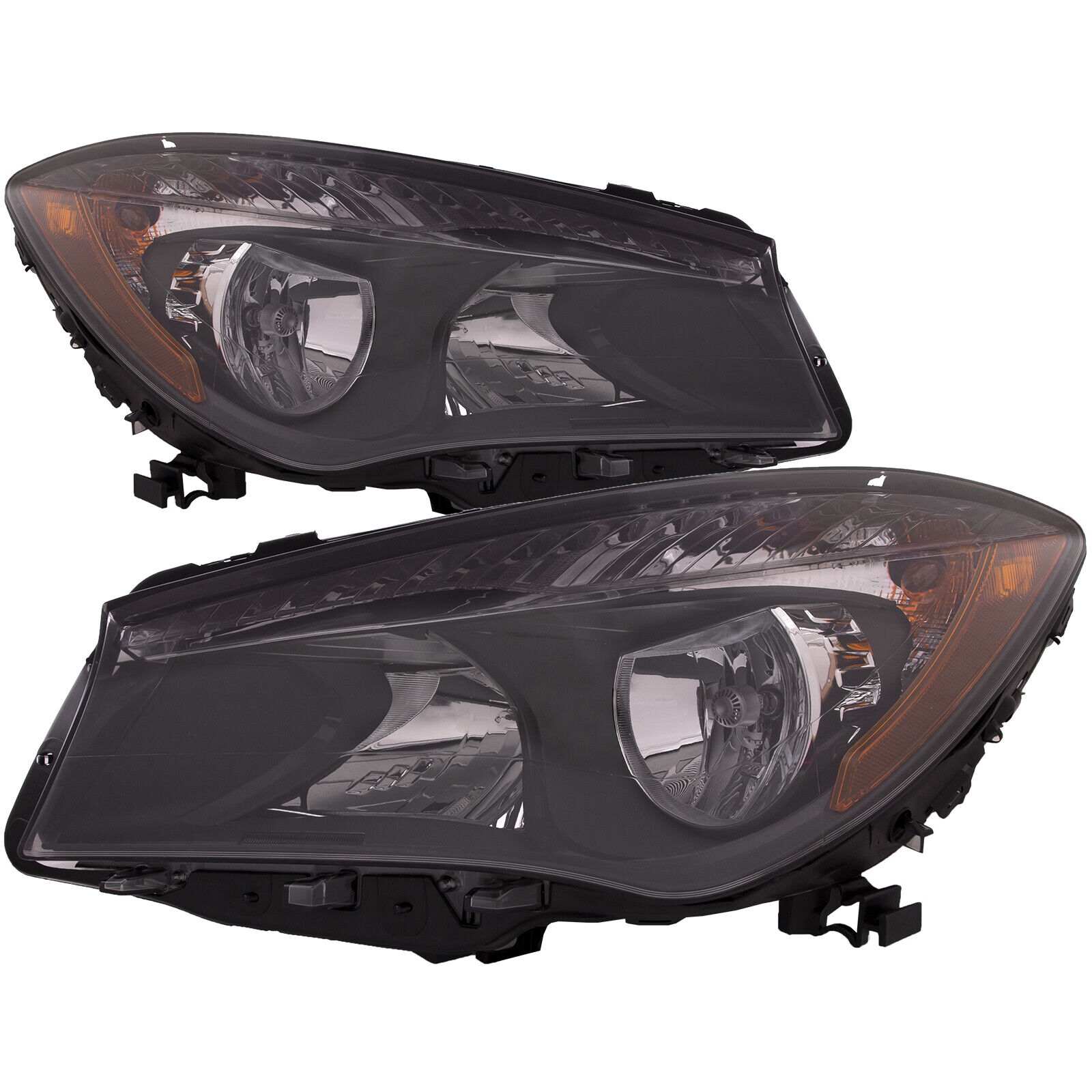 Headlight Halogen Set Black For 2014-2019 Mercedes Benz CLA250/CLA45 AMG