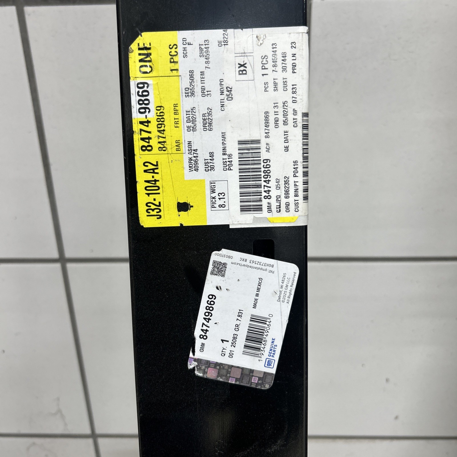 Genuine GM Impact Bar 84749869 Genuine GM Impact Bar 84749869