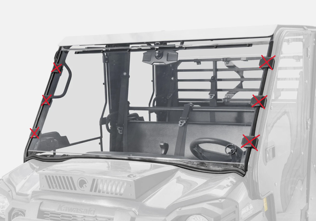 15-24 Kawasaki Mule Pro-FXT DXT FX SuperATV Full Windshield WS-K-MULEFXT-001-70