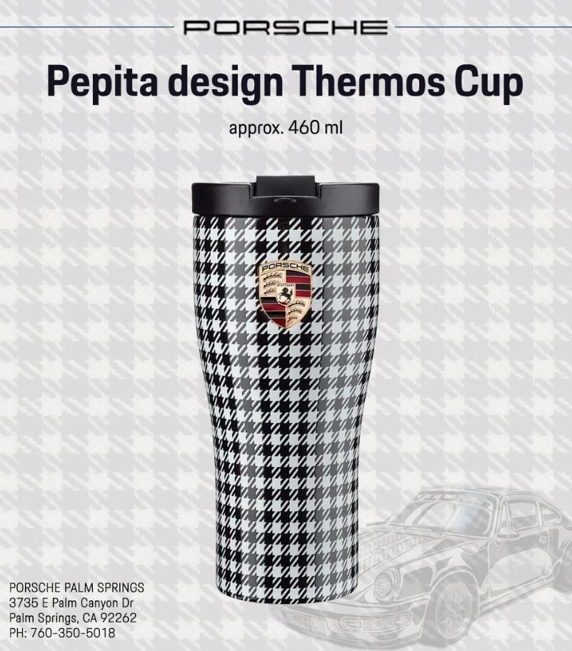 Genuine Porsche Thermo Cup Black White WAP0504050SPEP